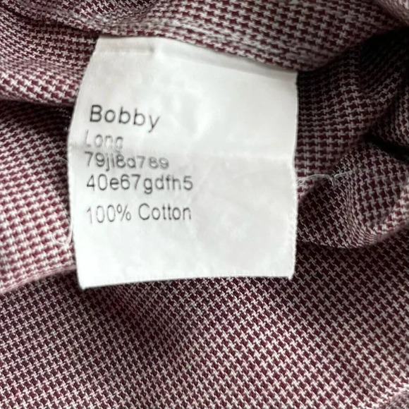 Trumaker Bobby Button Up Shirt Men Sz XL Red Micro Houndstooth Bobby Long Sleeve - Picture 12 of 13